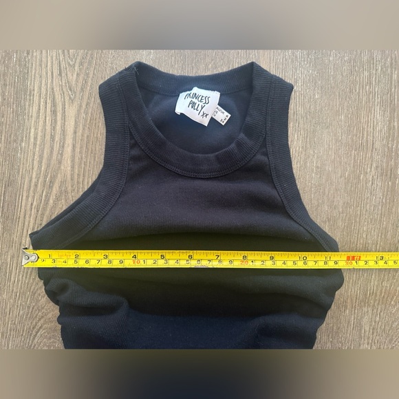 PRINCESS POLLY BLACK CROPPED CINCH SIDED BASIC TANK - Size 2 SKU:487 - Picture 7 of 7